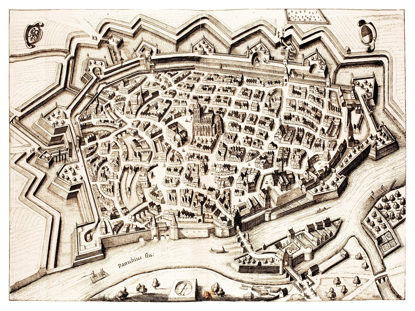Historischer Stadtplan Ulm um 1642