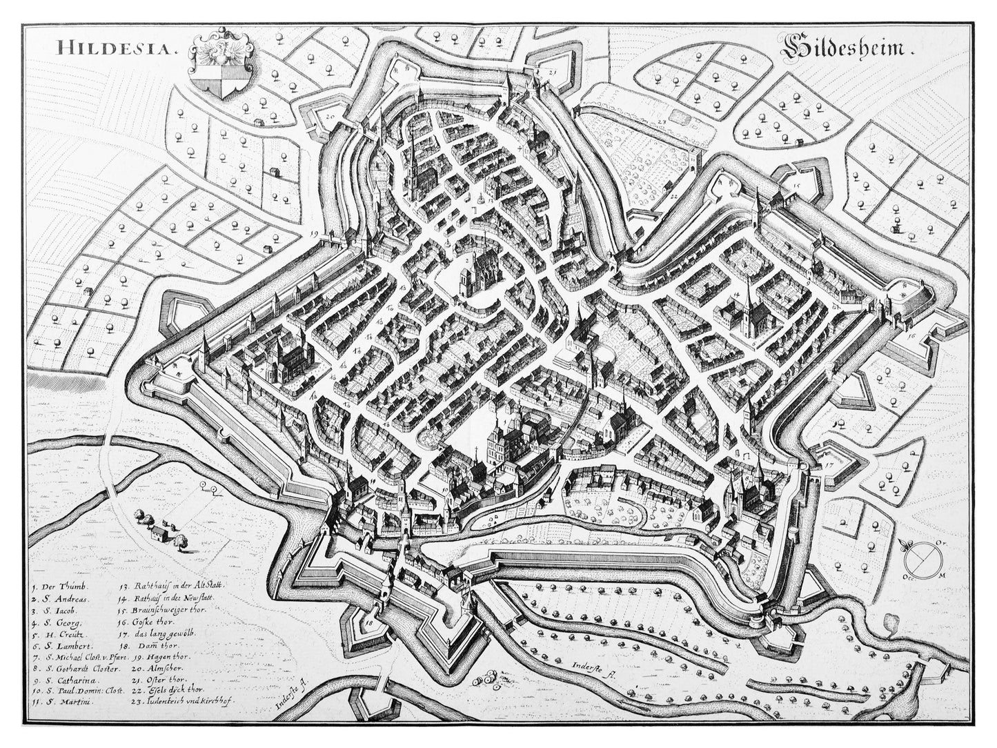Historische Stadtansicht Hildesheim um 1650