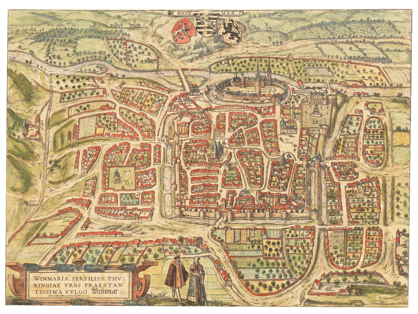 Historische Stadtansicht Weimar um 1582