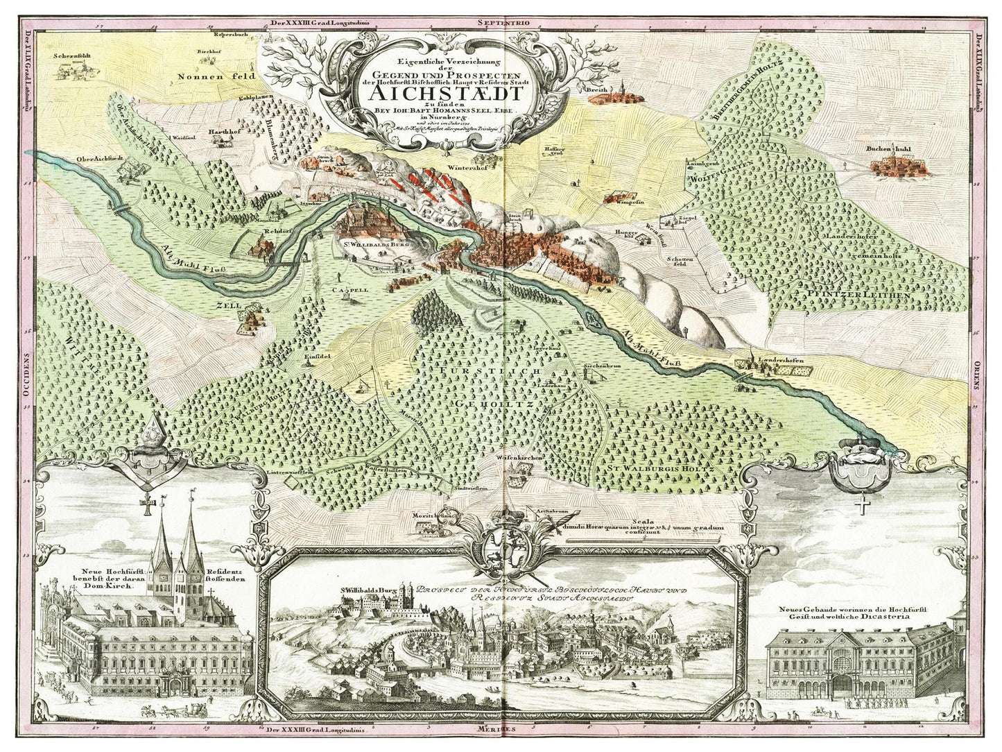 Historische Stadtansicht Eichstätt um 1730