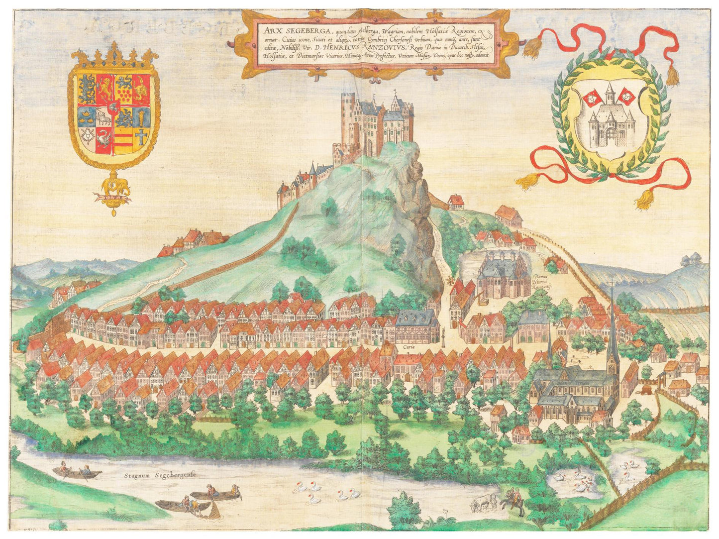 Historische Stadtansicht Segeberg um 1592