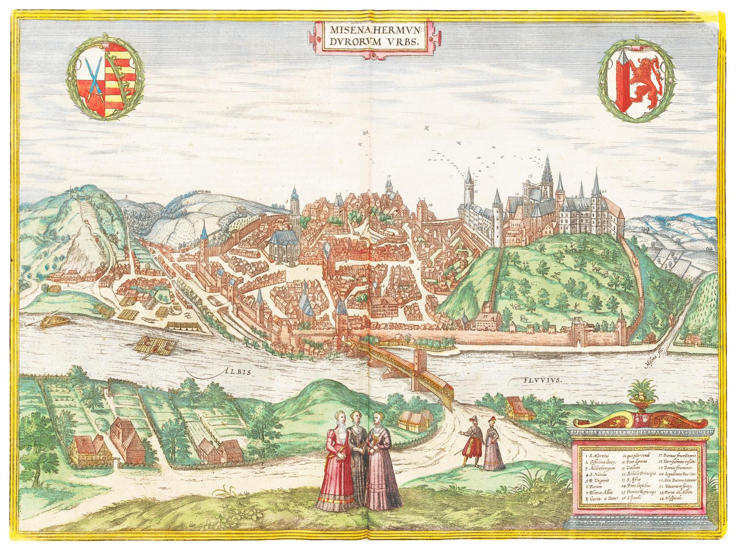 Historische Stadtansicht Meißen um 1575