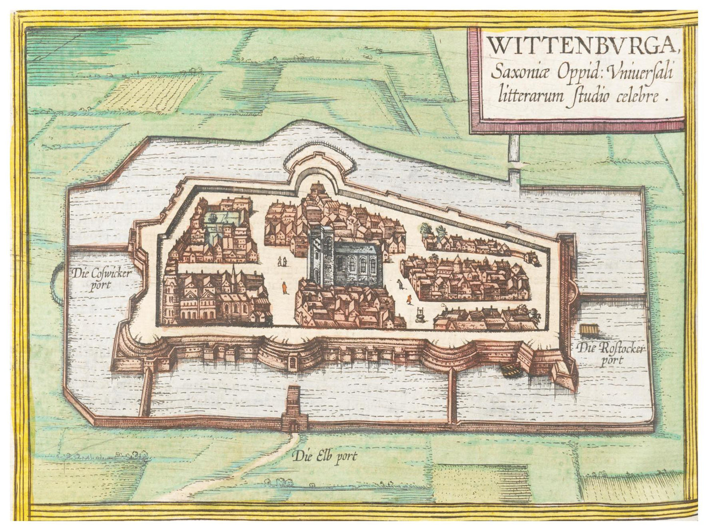Historische Stadtansicht Wittenberg um 1570