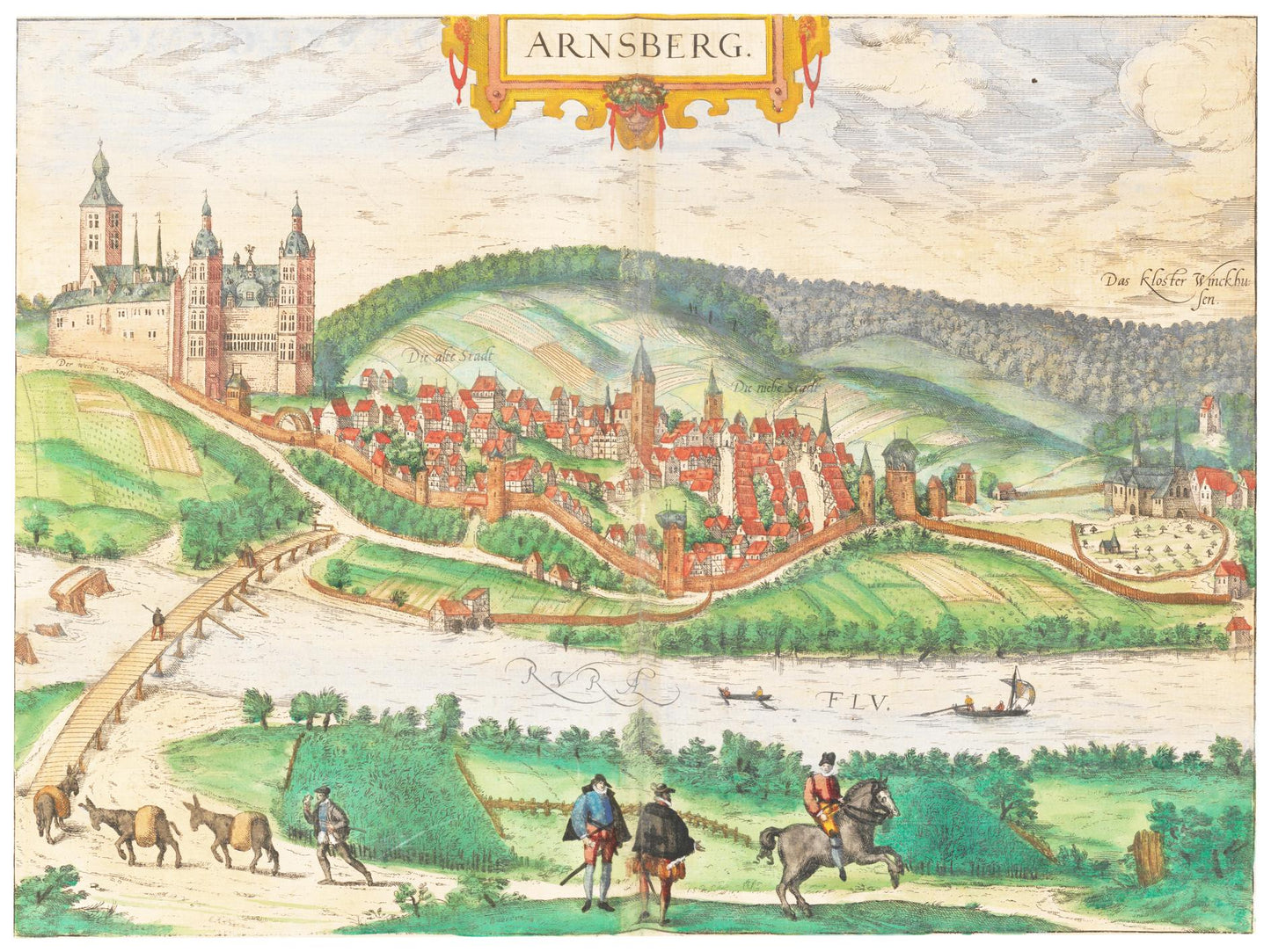 Historische Stadtansicht Arnsberg um 1592