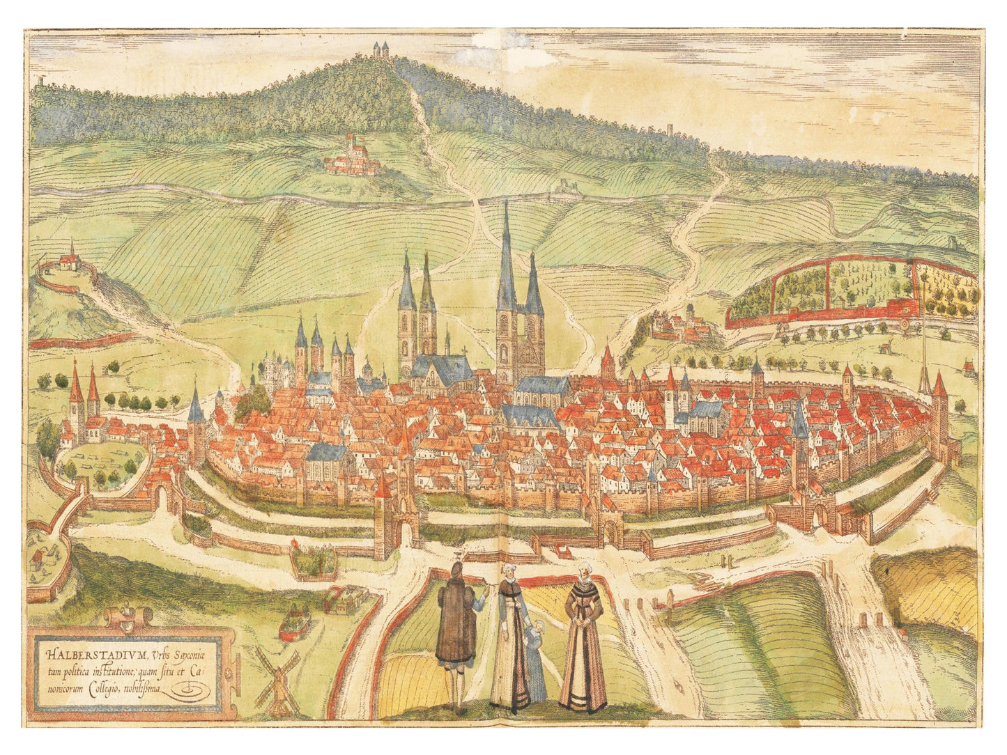 Historische Stadtansicht Halberstadt um 1582