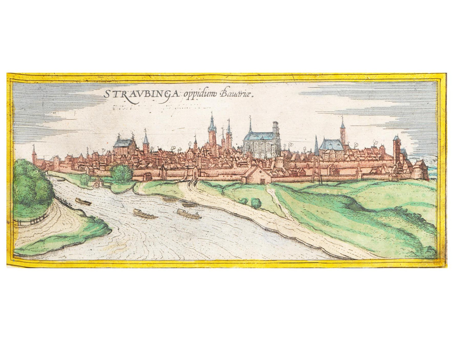 Historische Stadtansicht Straubing um 1570