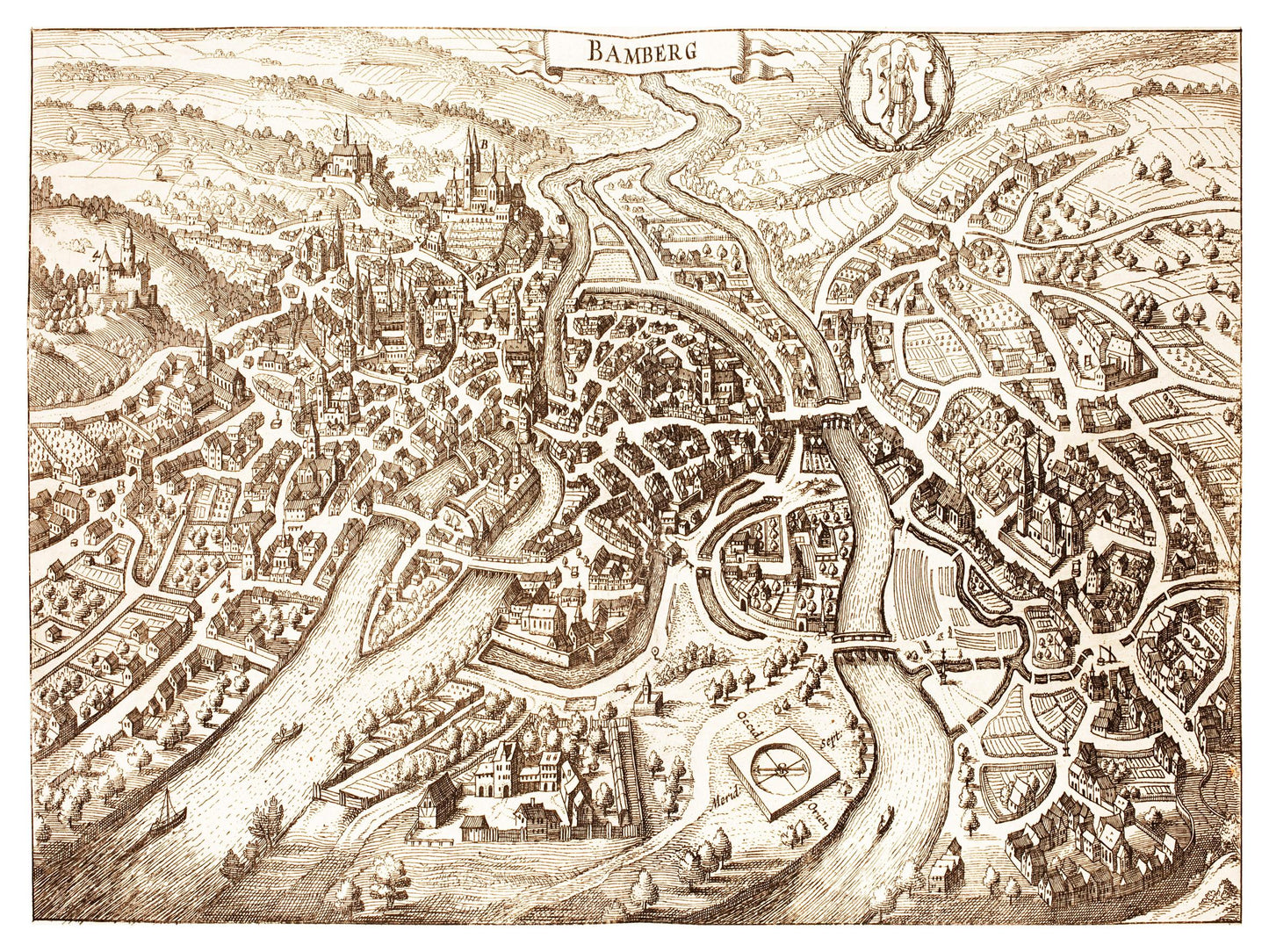 Historische Stadtansicht Bamberg um 1642