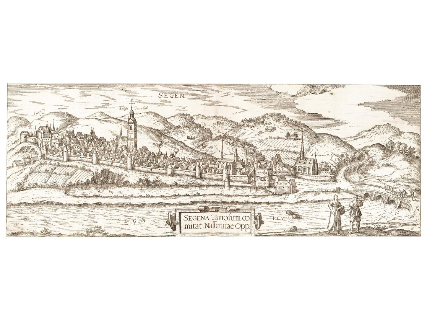 Historische Stadtansicht Siegen um 1618