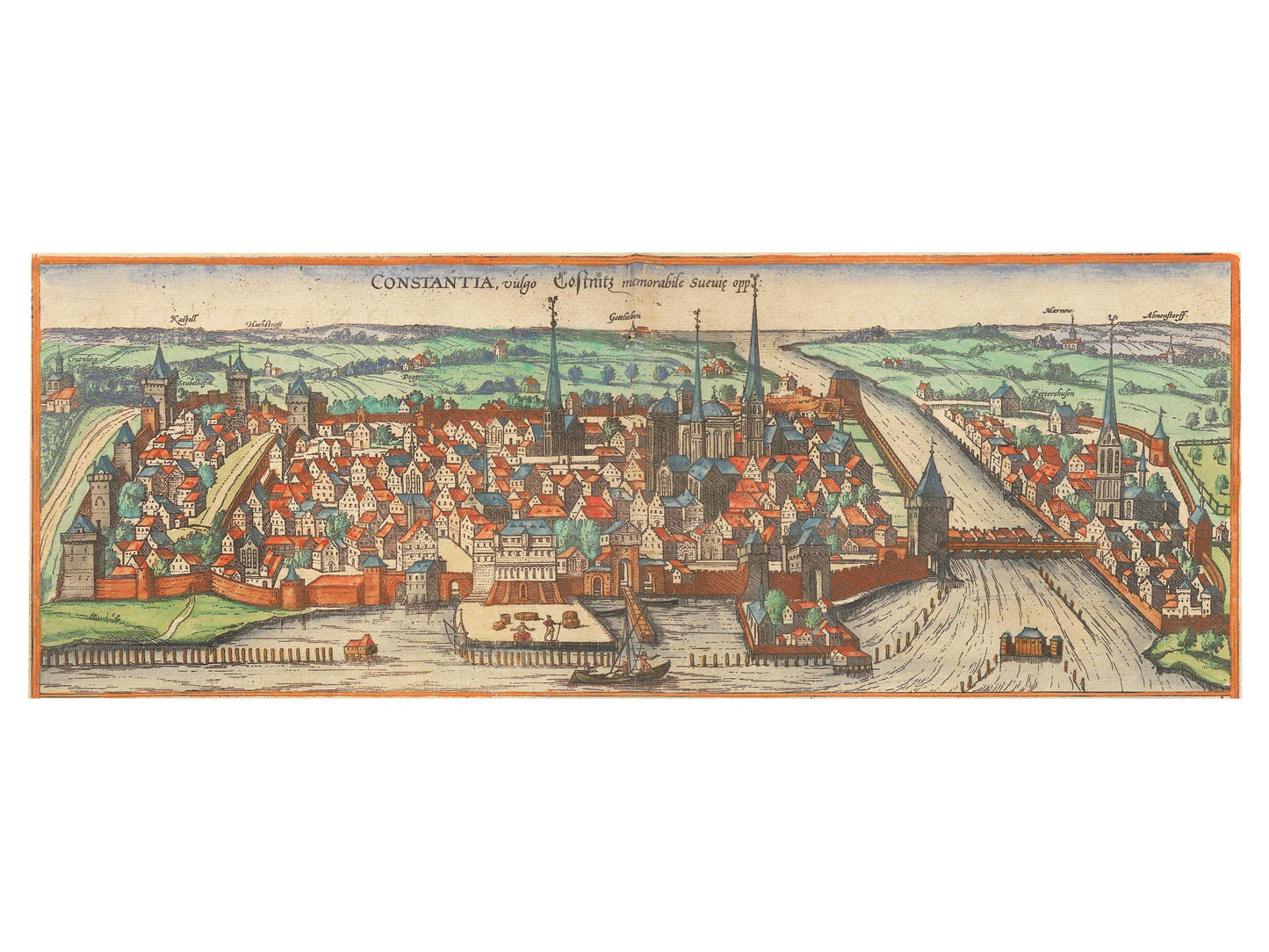 Historische Stadtansicht Konstanz um 1609