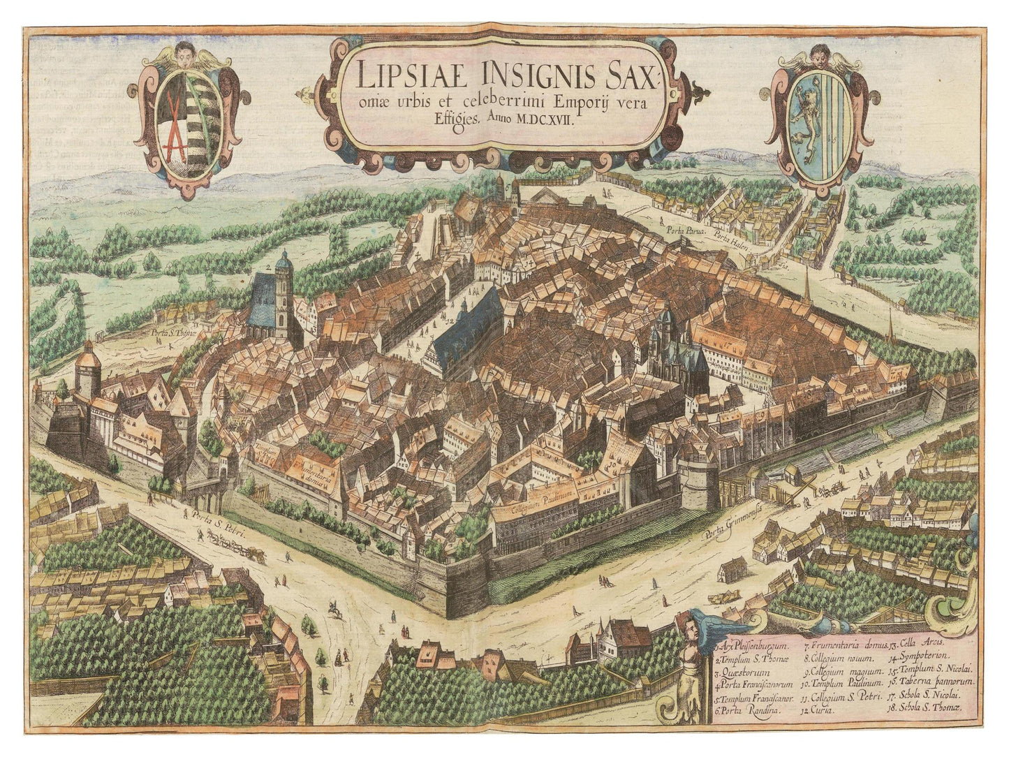 Historische Stadtansicht Leipzig um 1609