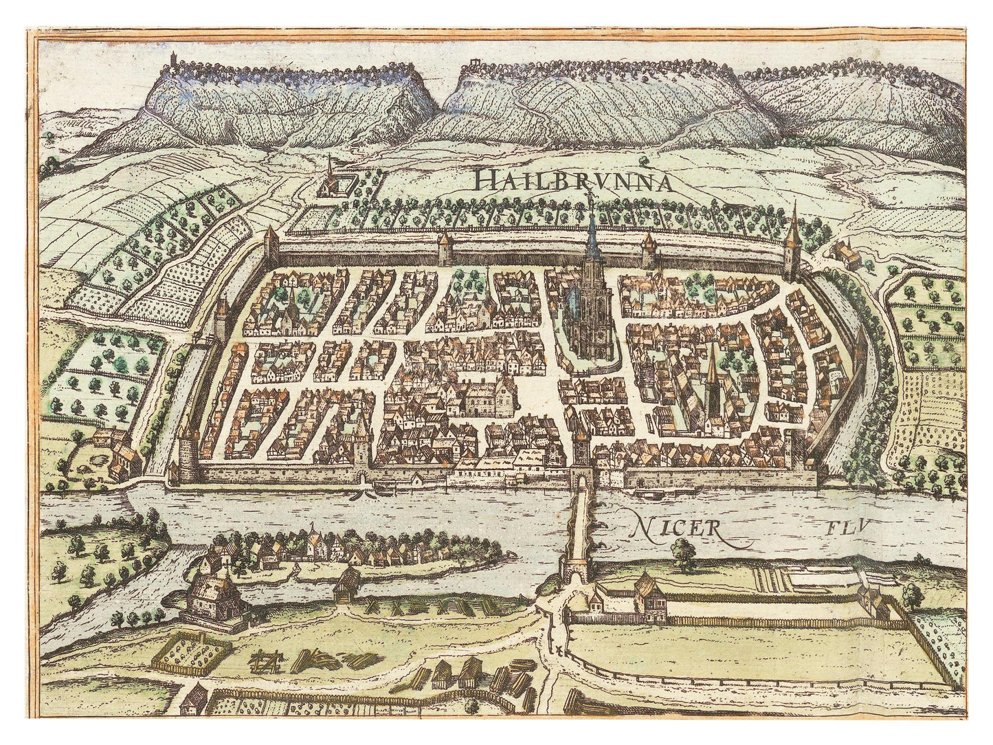 Historische Stadtansicht Heilbronn um 1609