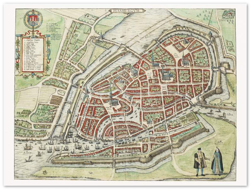 Historischer Stadtplan Hamburg um 1588
