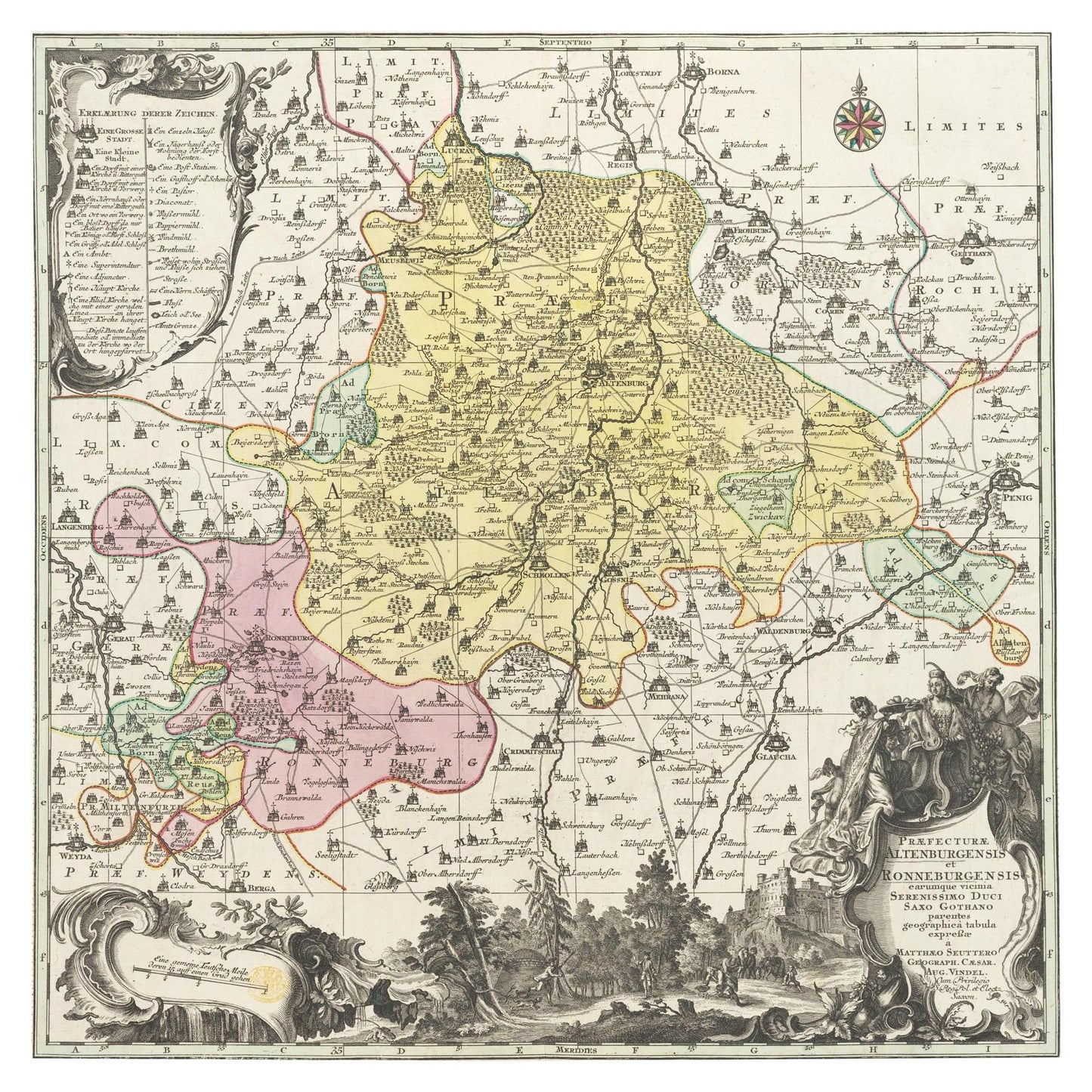 Historische Landkarte Altenburg um 1750