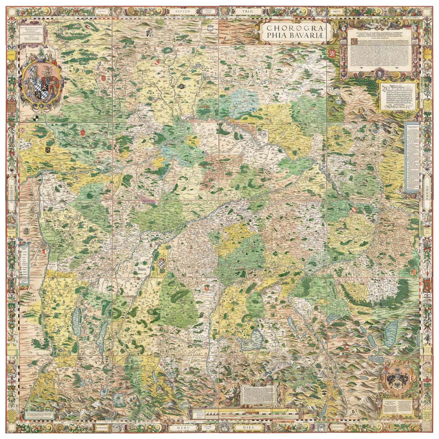 Historische Landkarte Bayern um 1568
