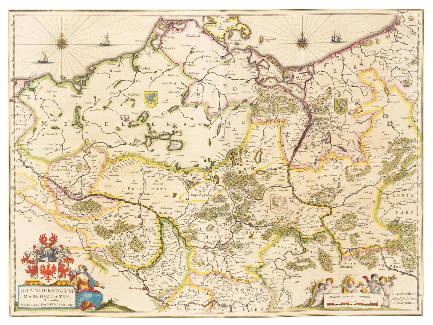 Historische Landkarte Brandenburg um 1635