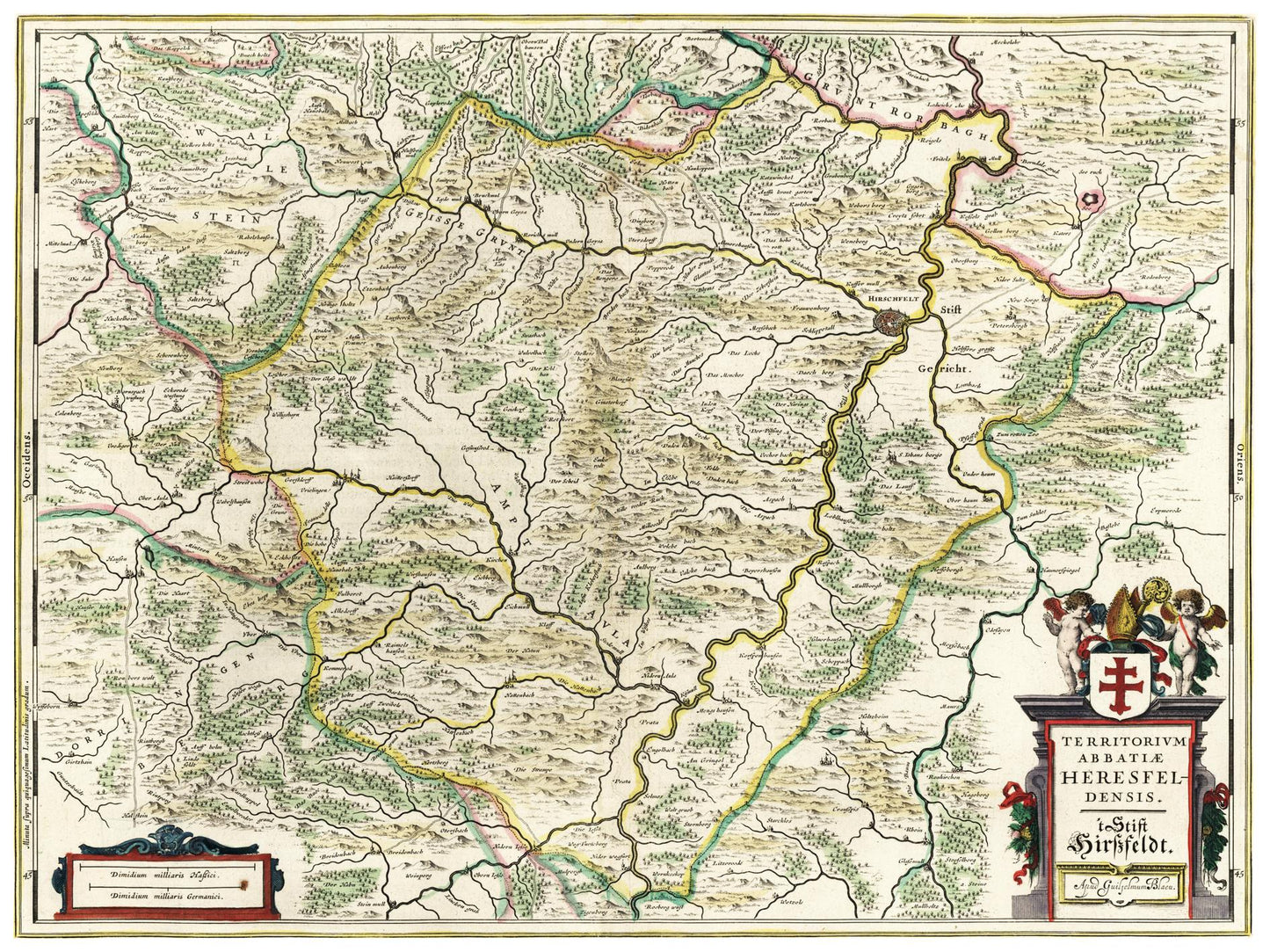 Historische Landkarte Bad Hersfeld um 1647