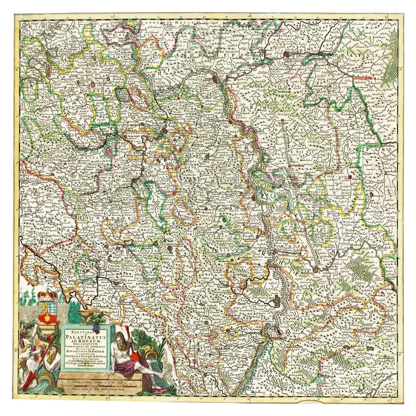 Historische Landkarte Pfalz um 1700