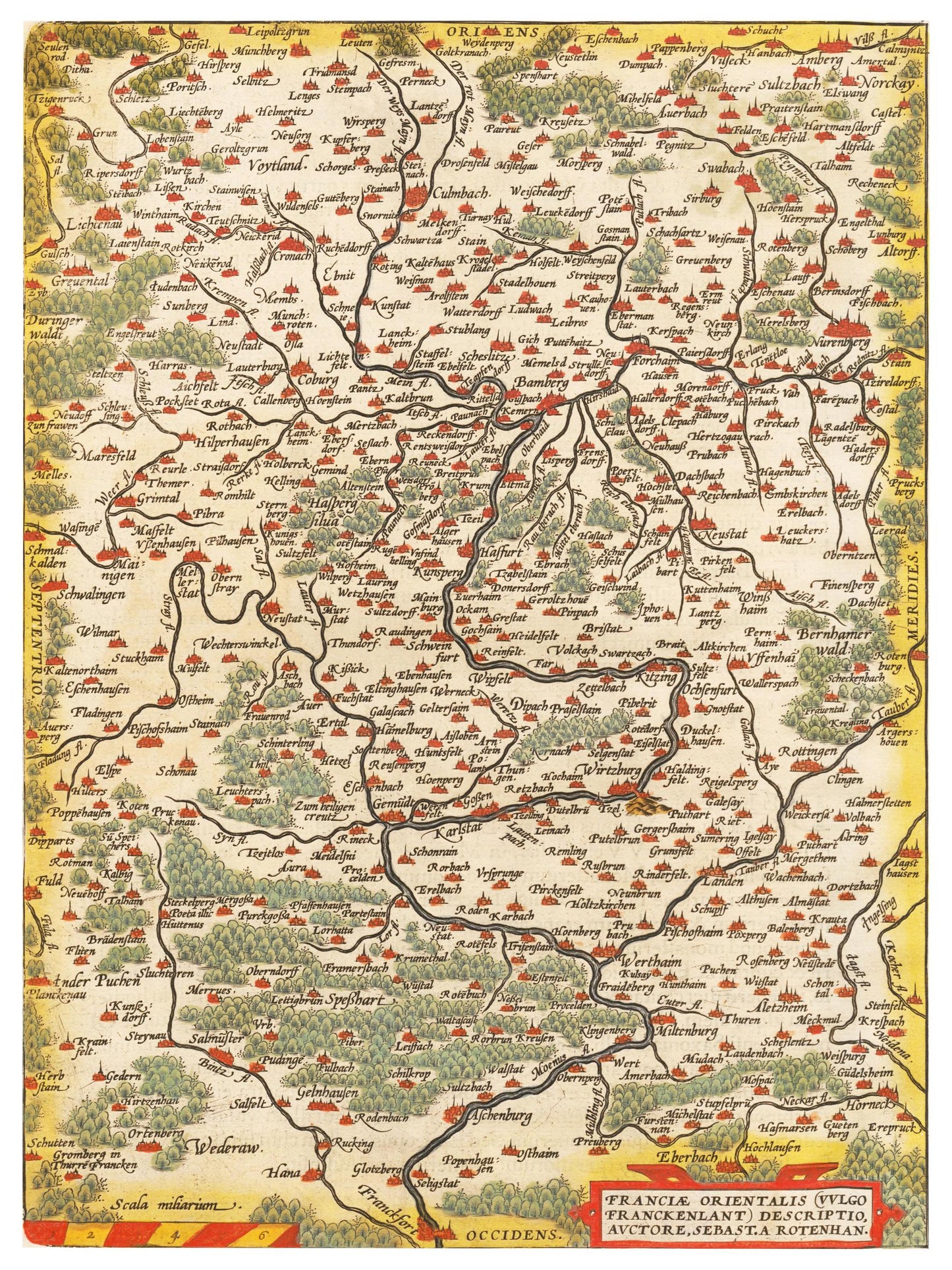 Historische Landkarte Franken um 1609