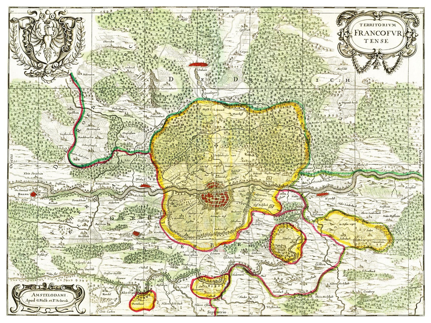 Historische Landkarte Frankfurt um 1700