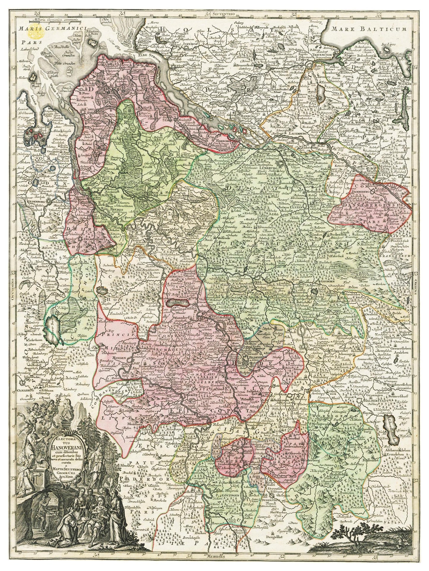 Historische Landkarte Hannover um 1750
