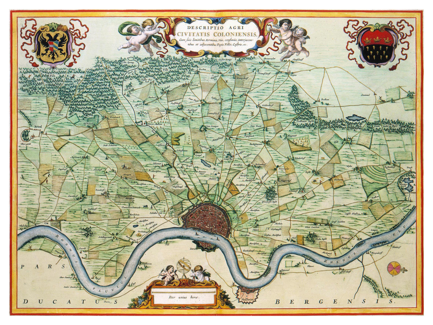 Historische Landkarte Köln um 1735