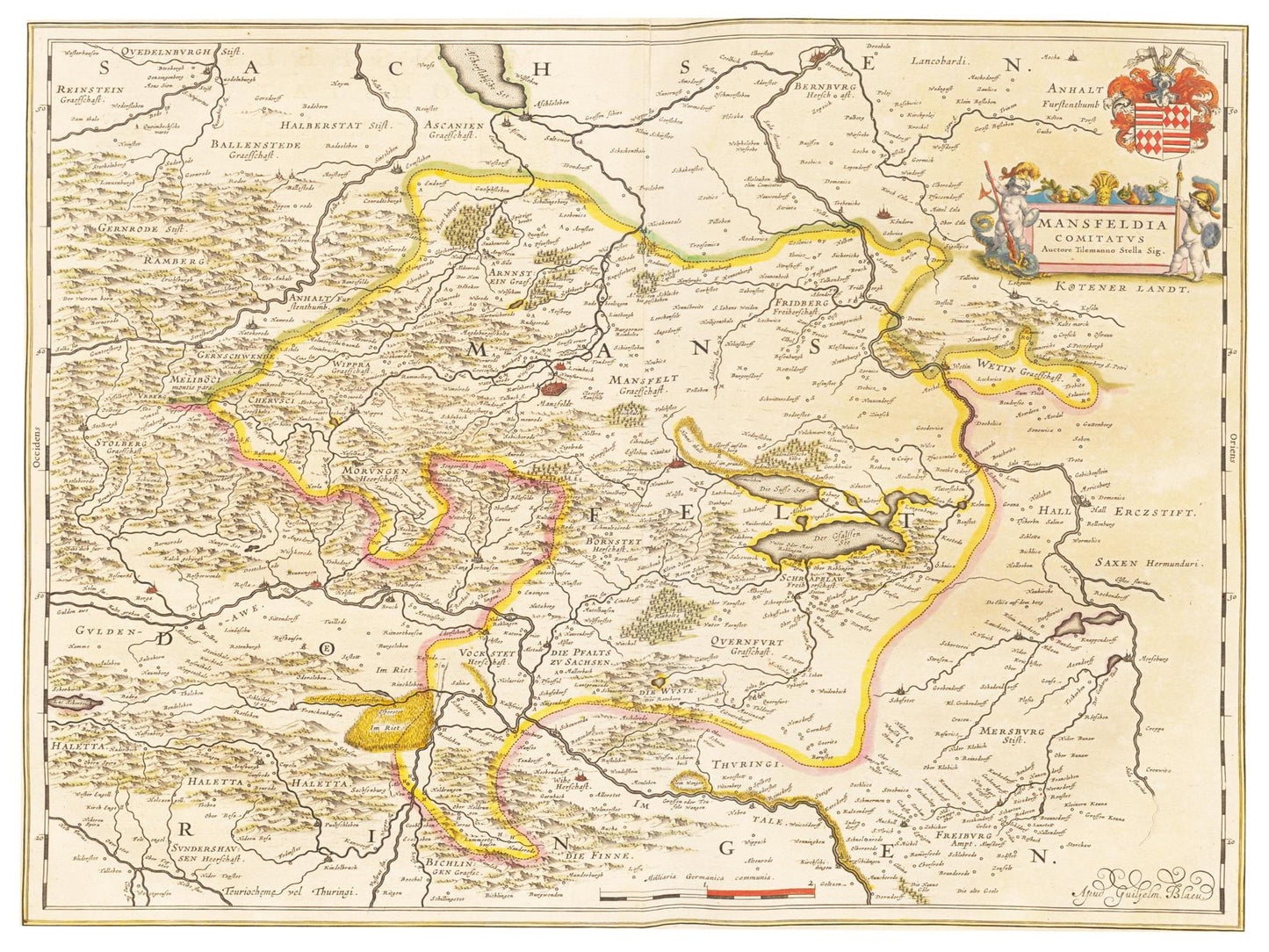 Historische Landkarte Mansfeld um 1635