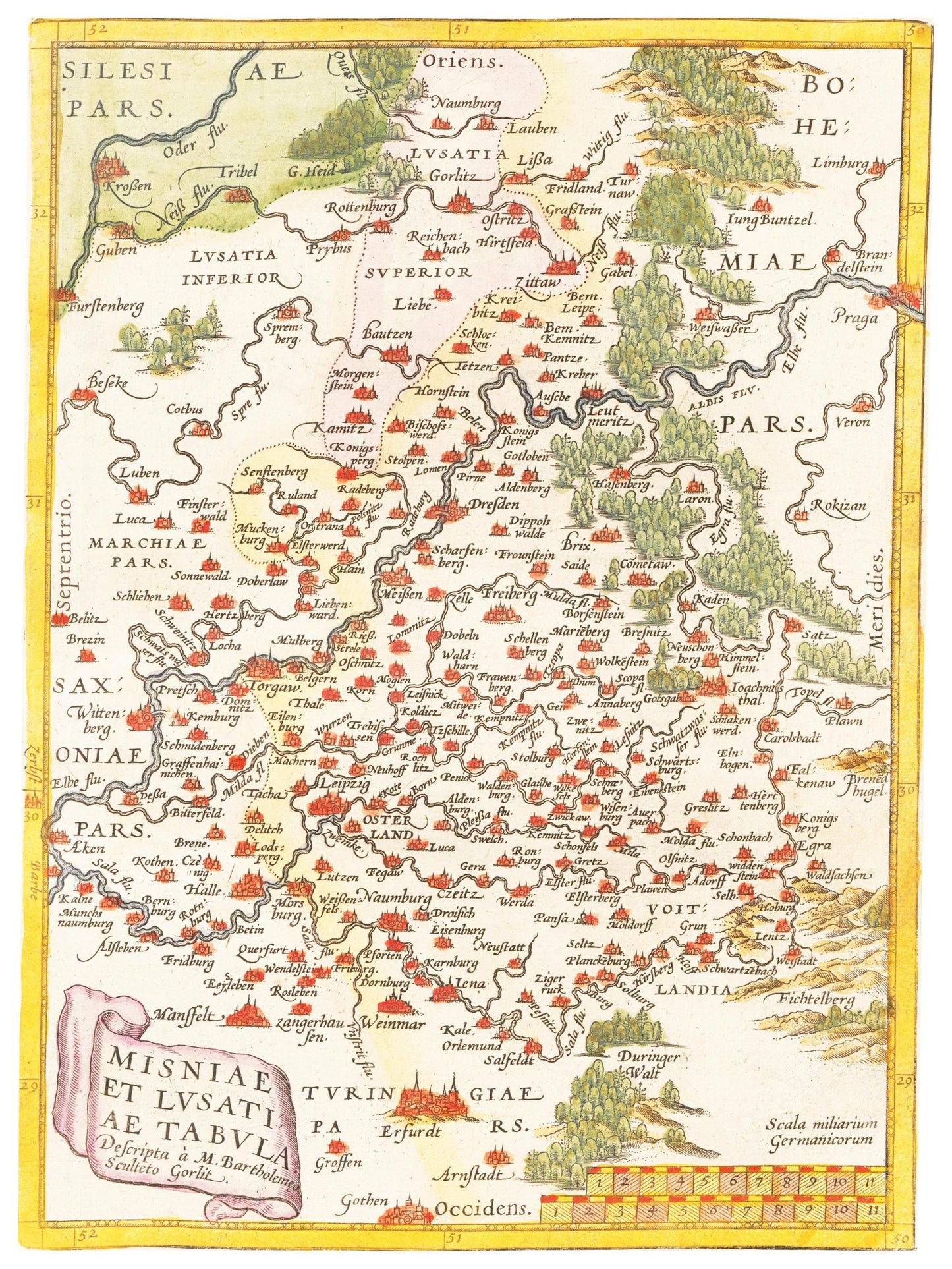 Historische Landkarte Meißen um 1609