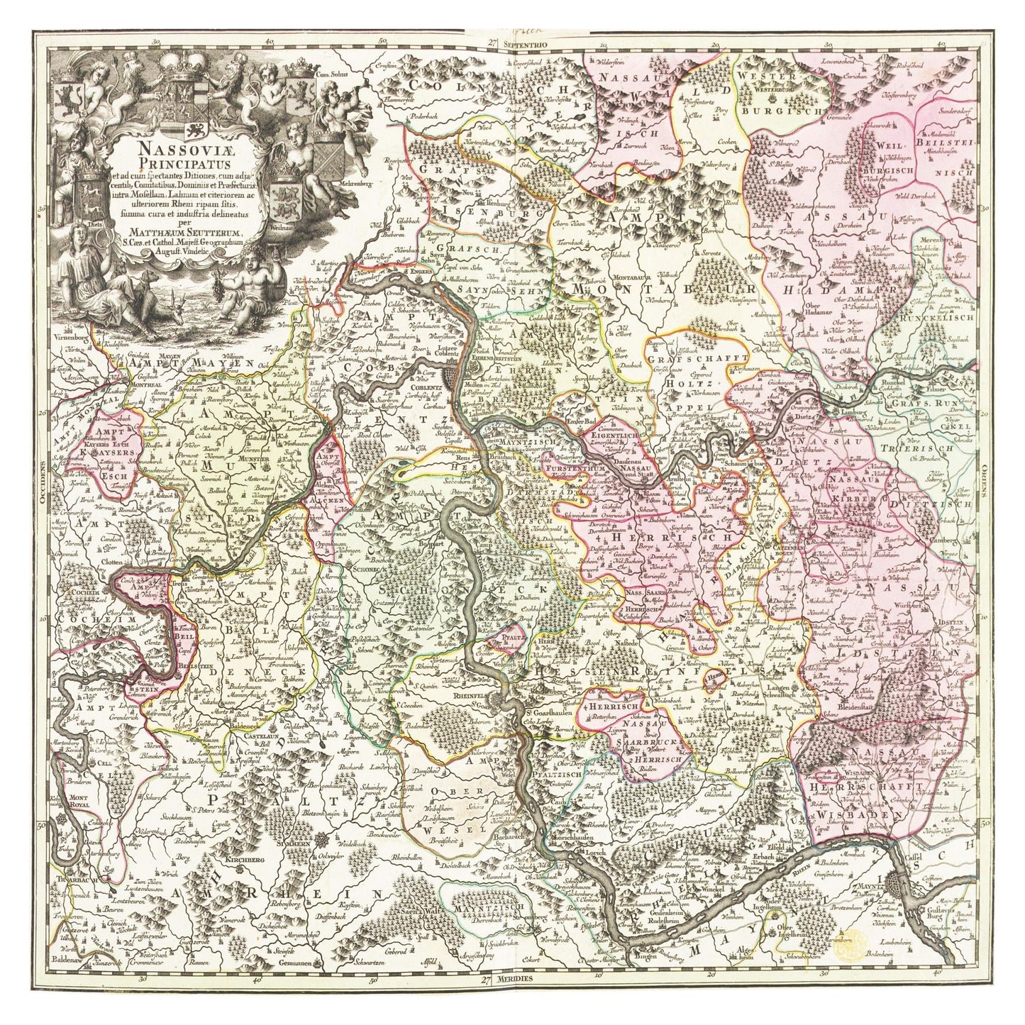Historische Landkarte Nassau um 1750