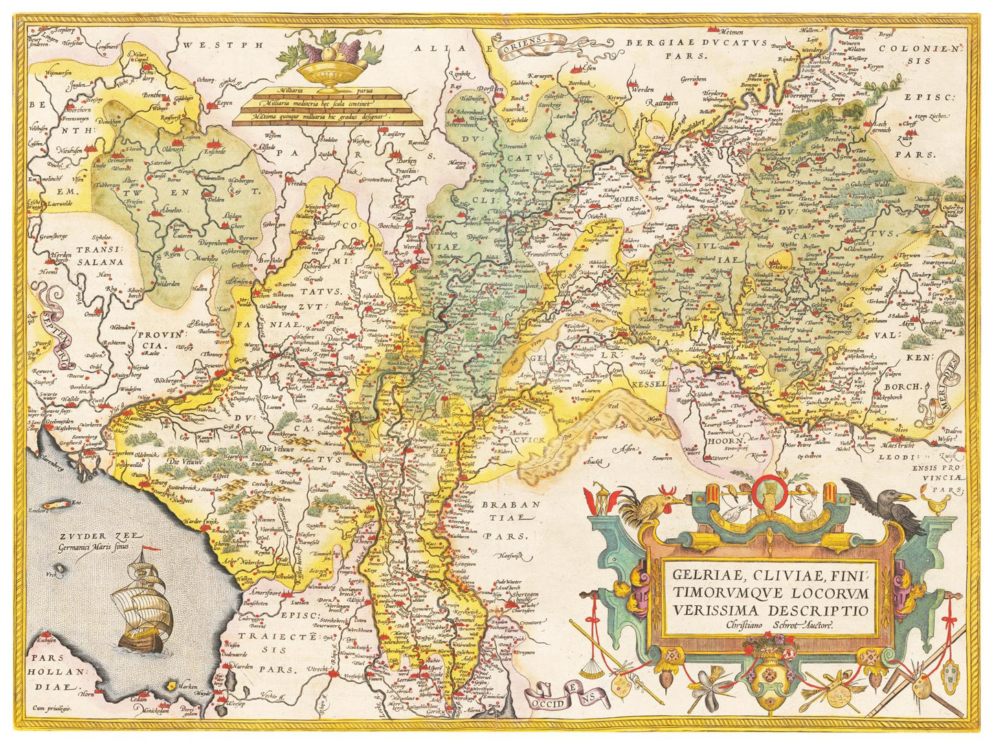 Historische Landkarte Niederrhein um 1609