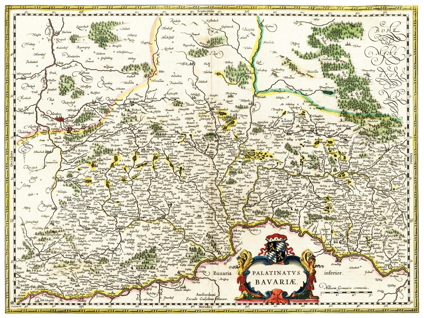 Historische Landkarte Oberpfalz um 1647