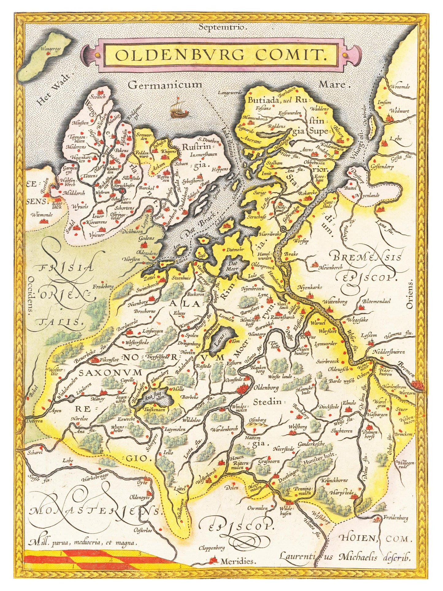 Historische Landkarte Oldenburg um 1609