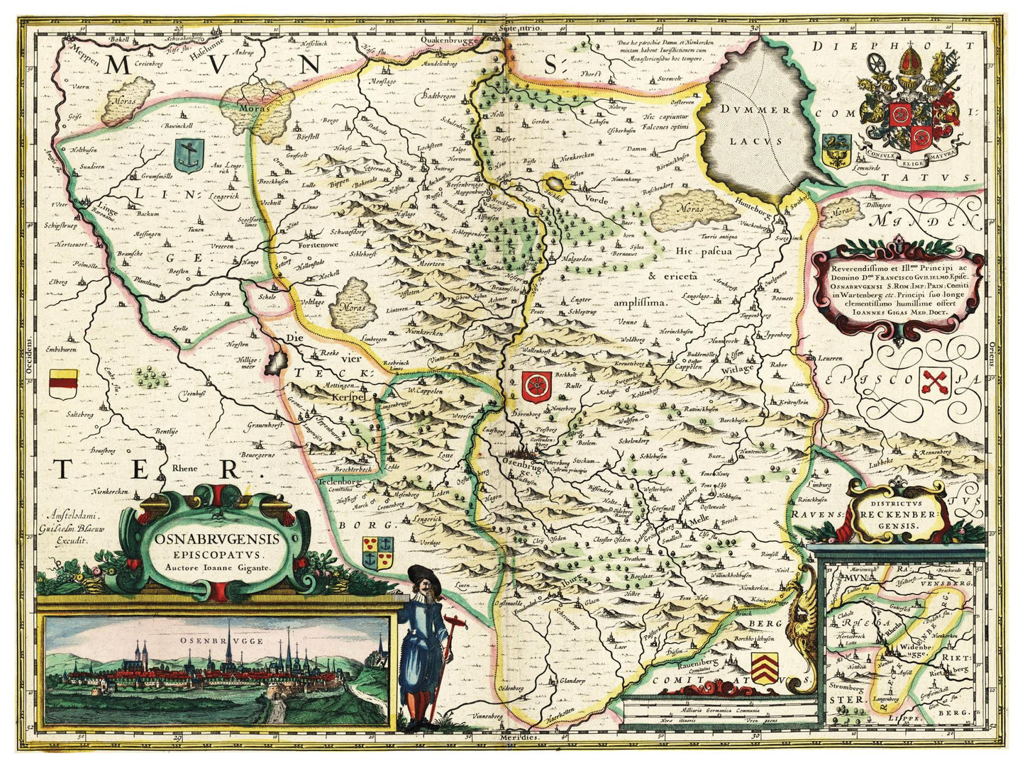 Historische Landkarte Osnabrück um 1650