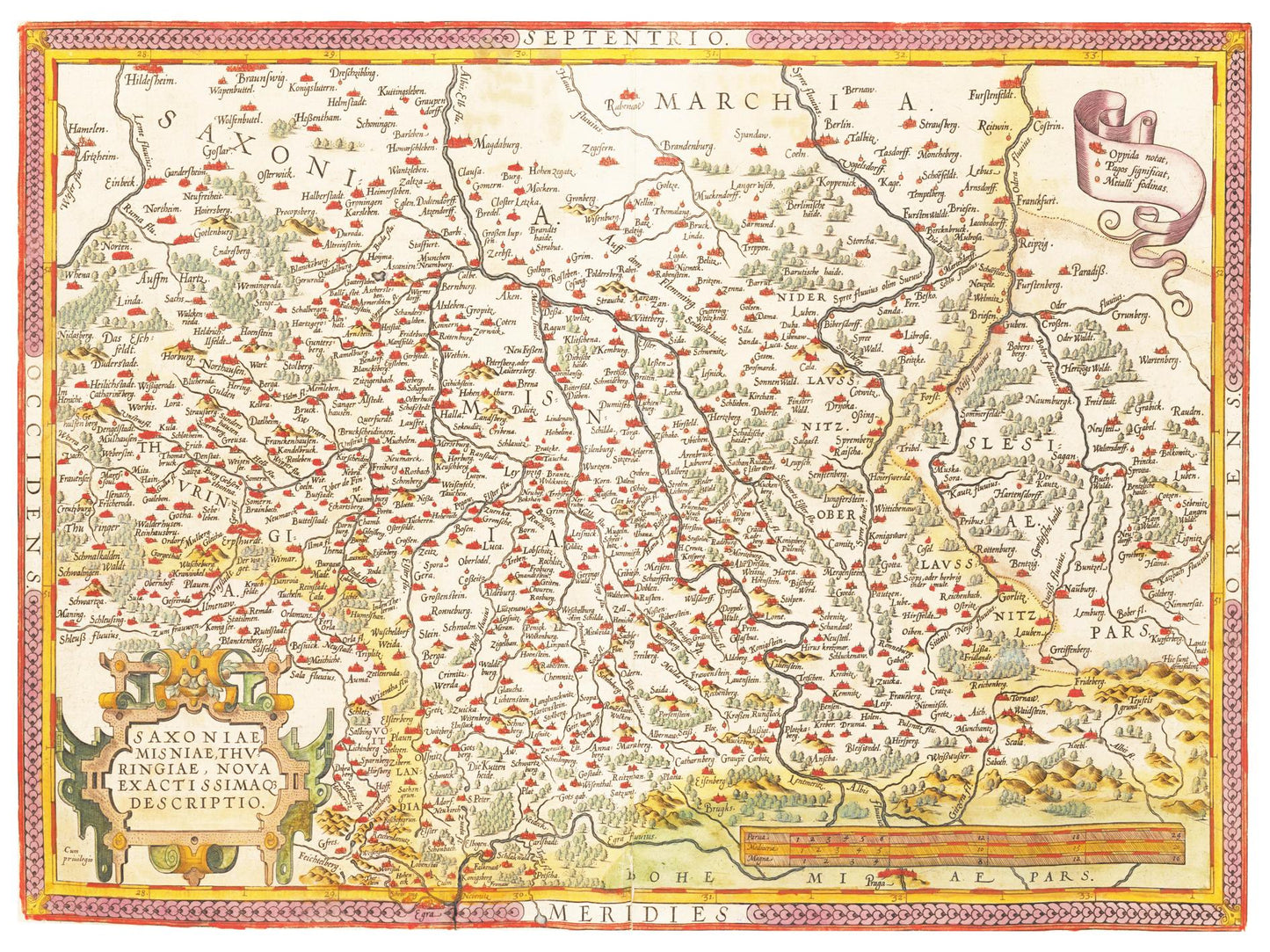 Historische Landkarte Sachsen um 1609