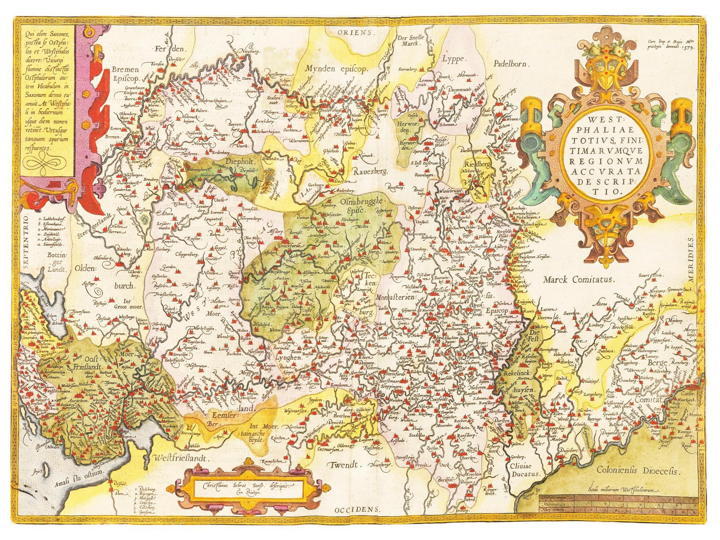 Historische Landkarte Westfalen um 1609