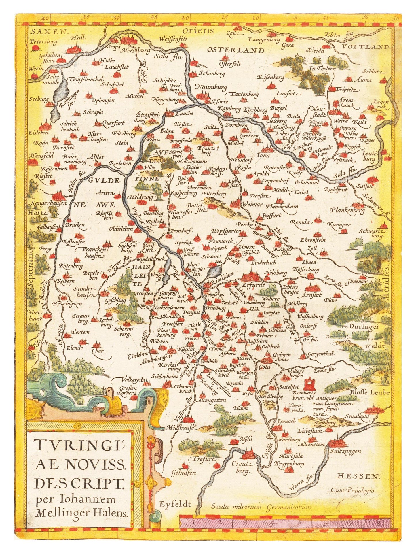 Historische Landkarte Thüringen um 1609