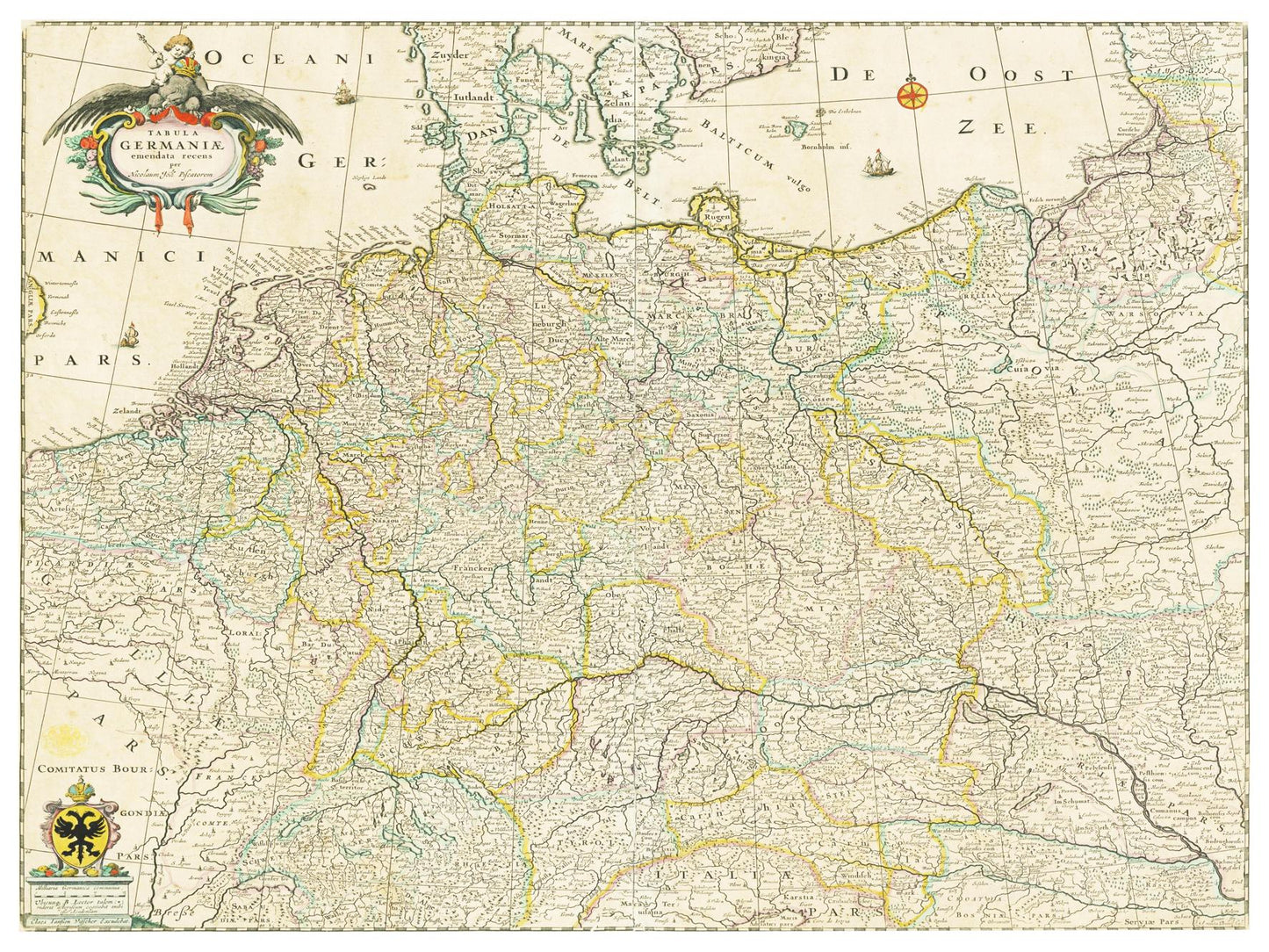 Historische Landkarte Deutschland um 1650