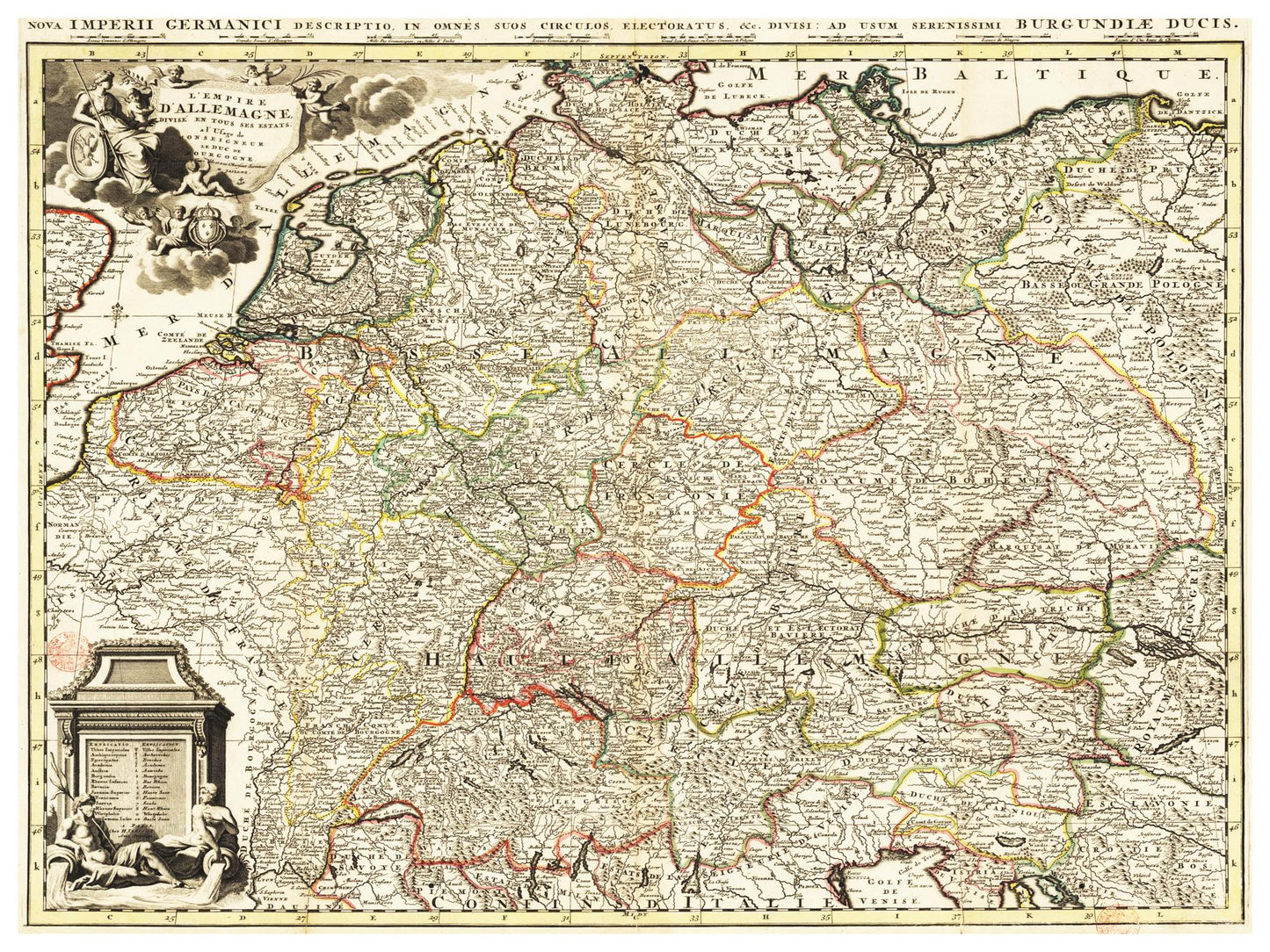 Historische Landkarte Deutschland um 1690