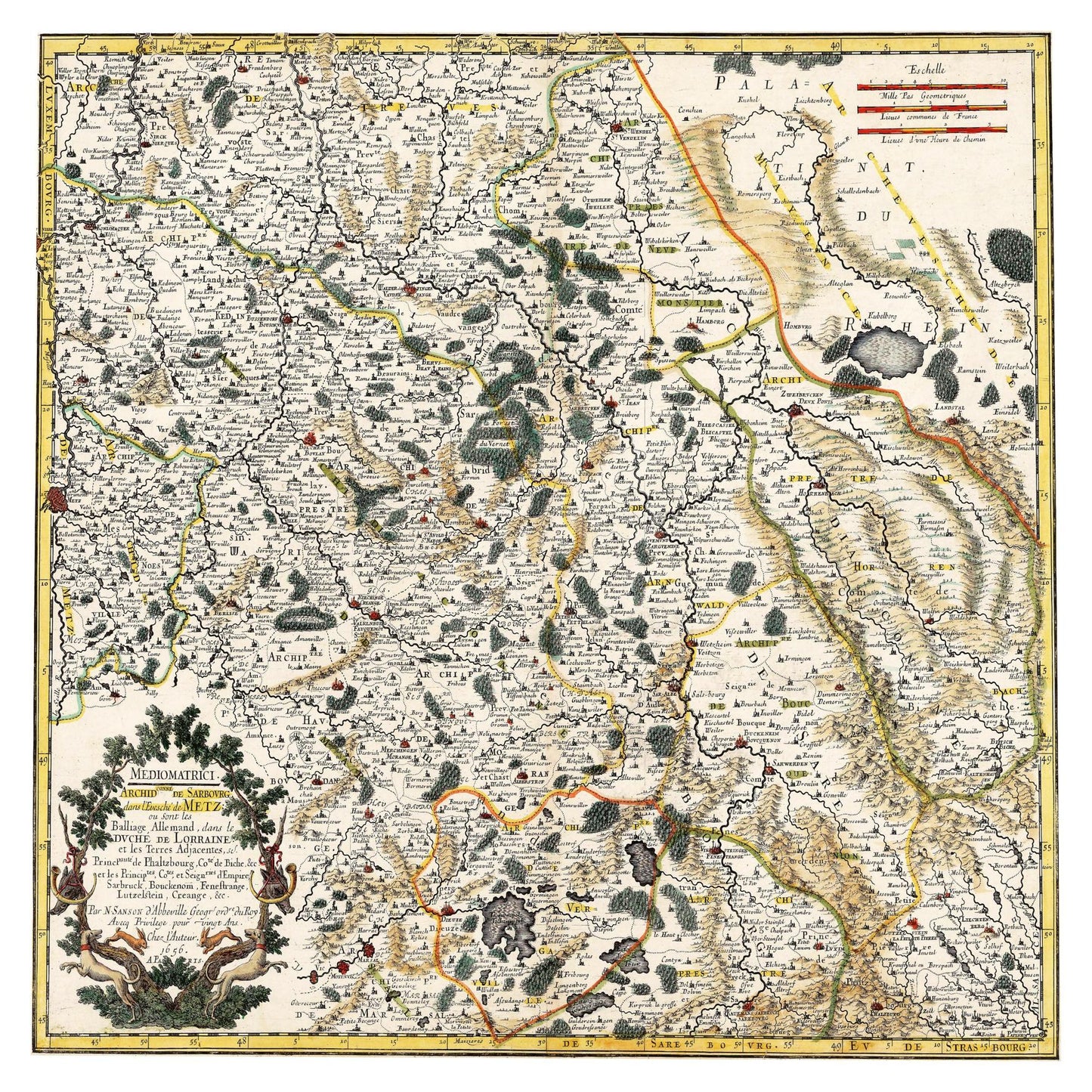 Historische Landkarte Saarland um 1656