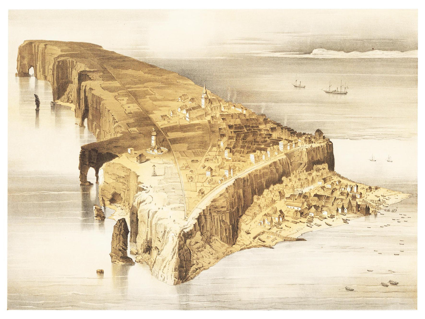 Historische Ansicht Helgoland um 1855
