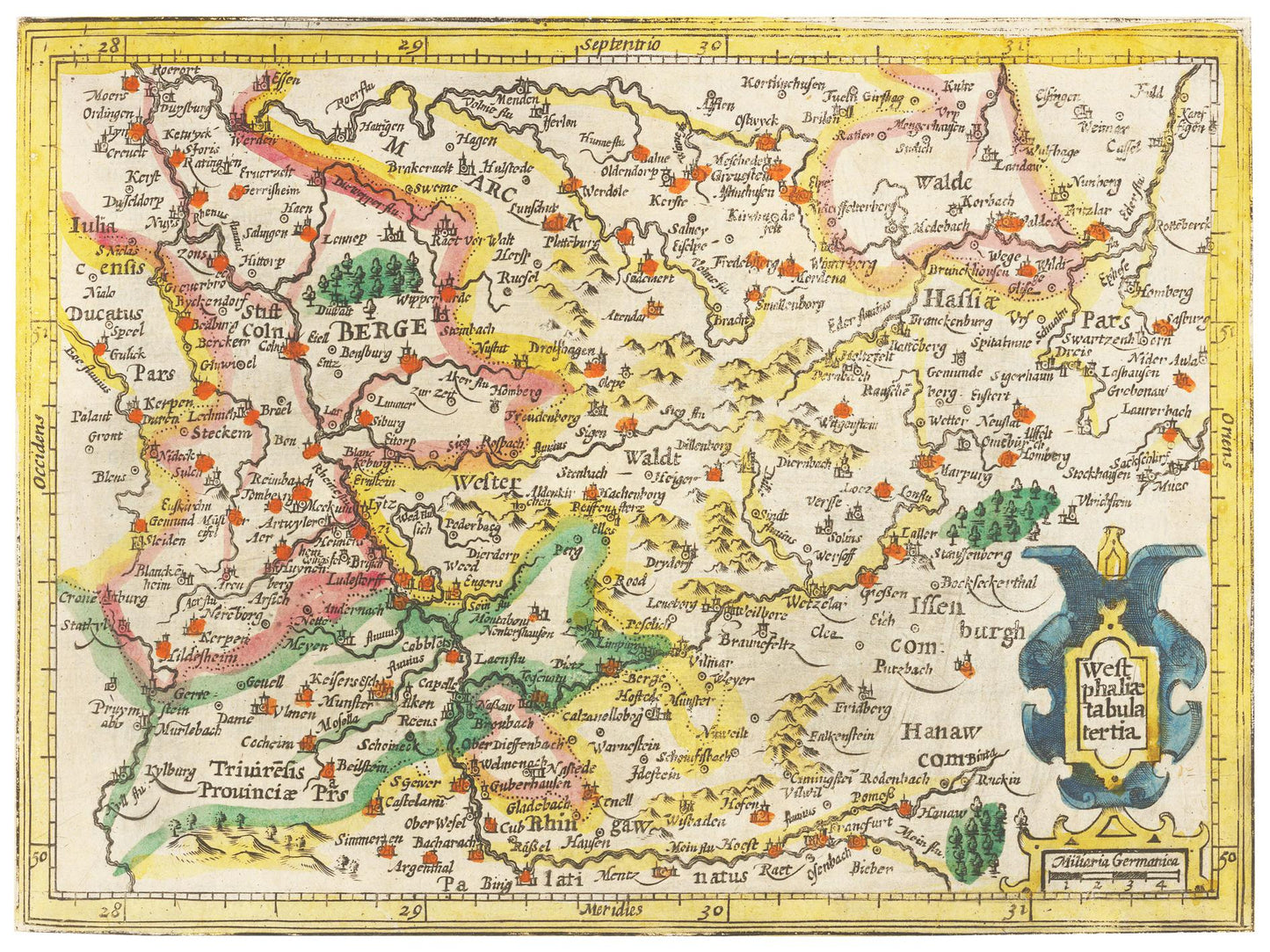 Historische Landkarte Sauerland um 1609