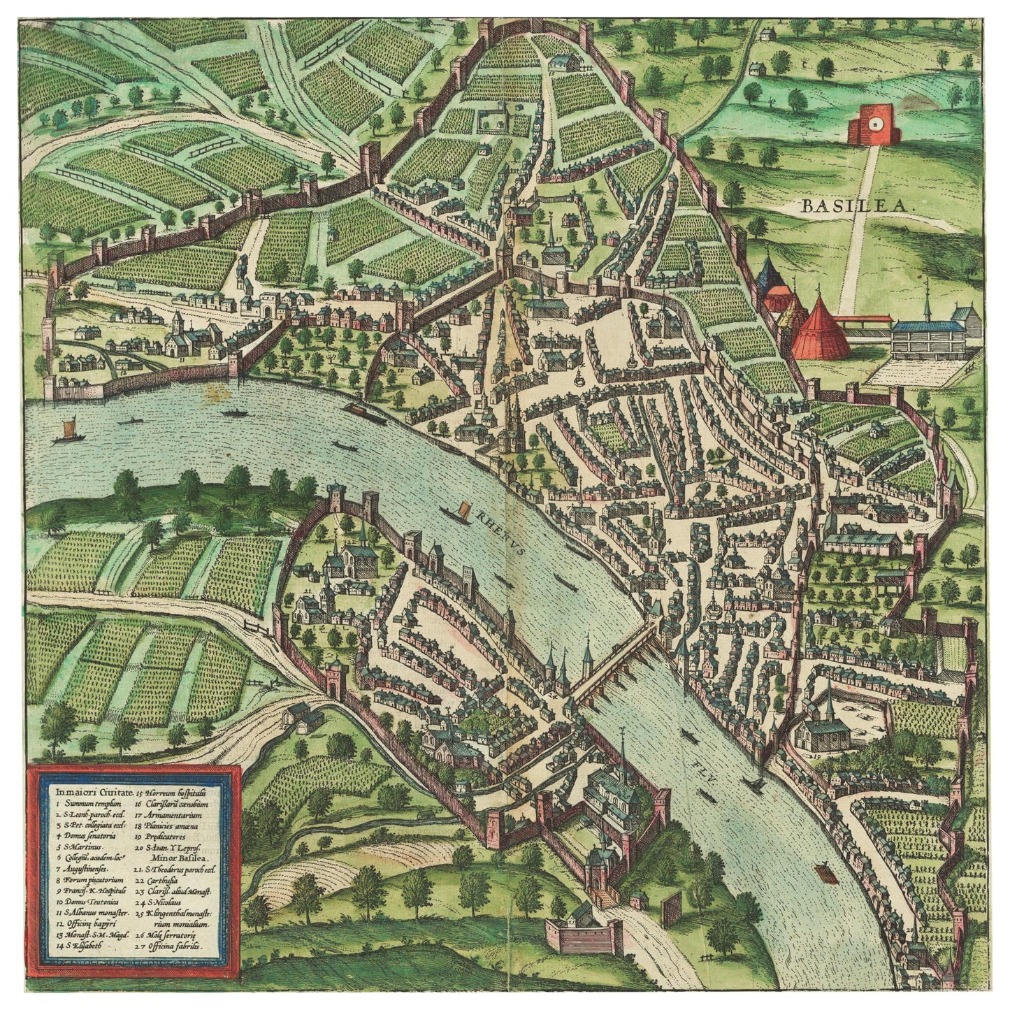 Historischer Stadtplan Basel um 1600