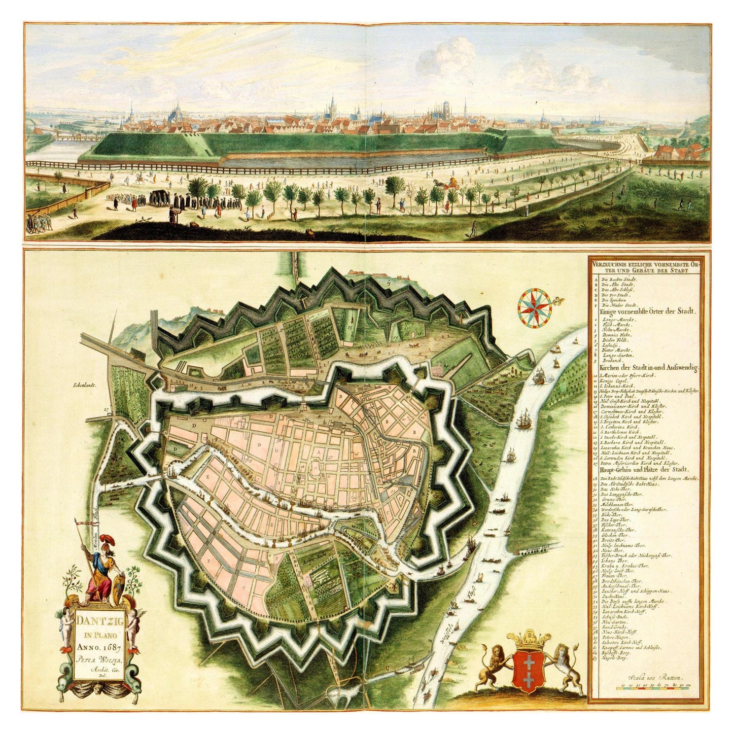 Historische Stadtansicht Danzig um 1690