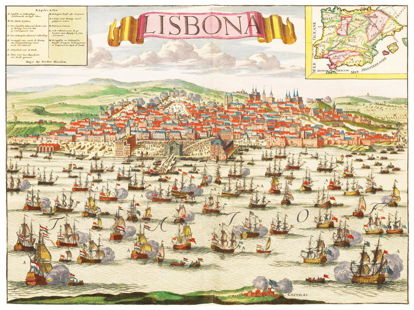 Historische Stadtansicht Lissabon um 1700
