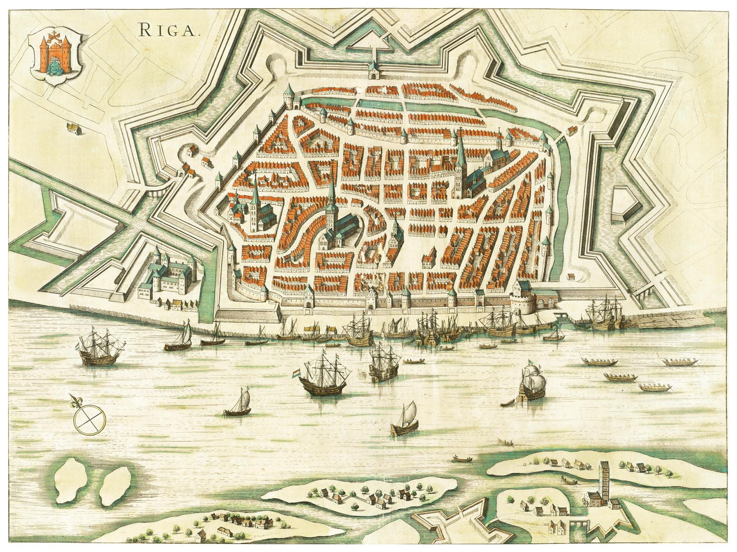Historischer Stadtplan Riga um 1612