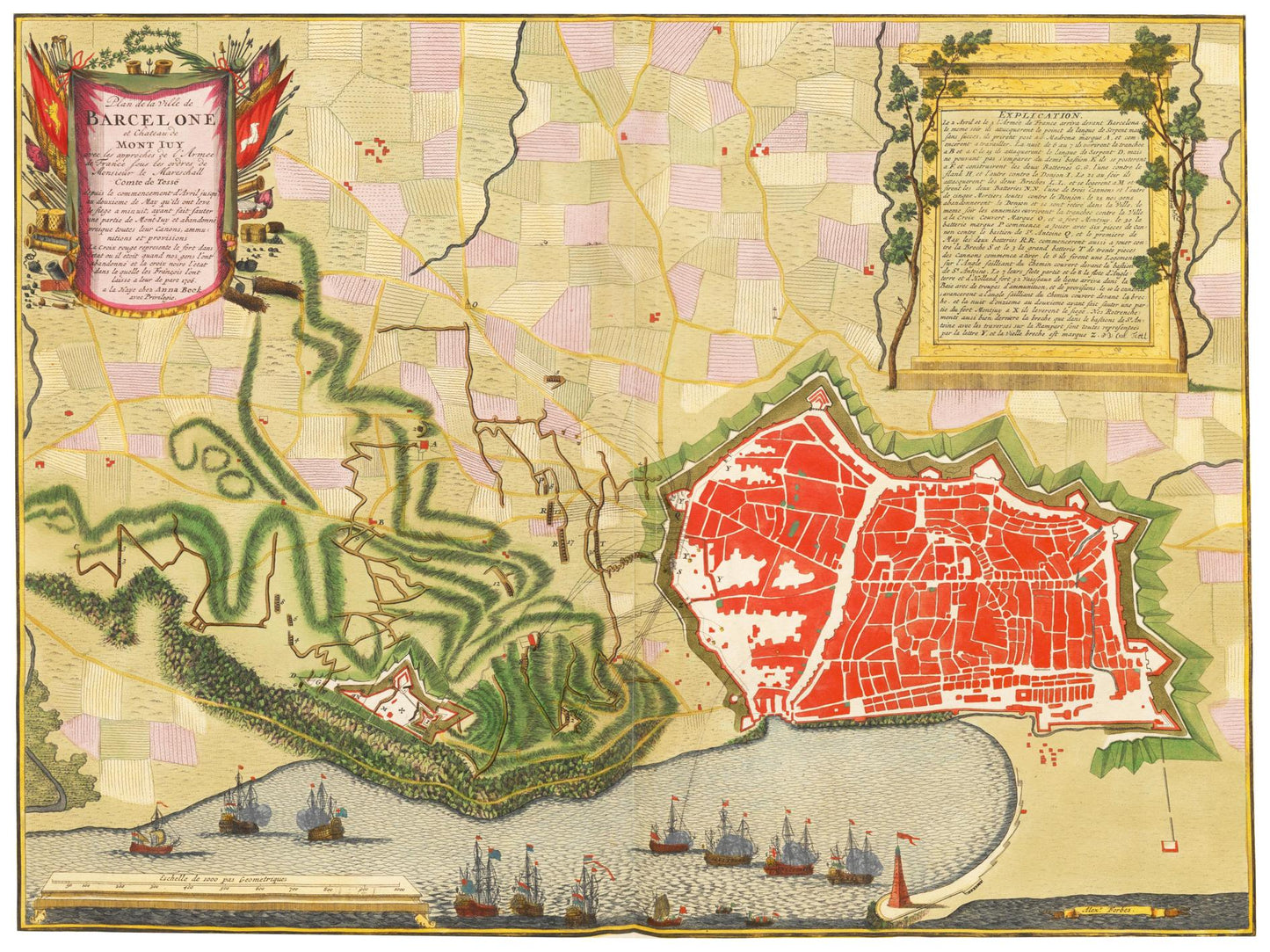 Historischer Stadtplan Barcelona um 1700