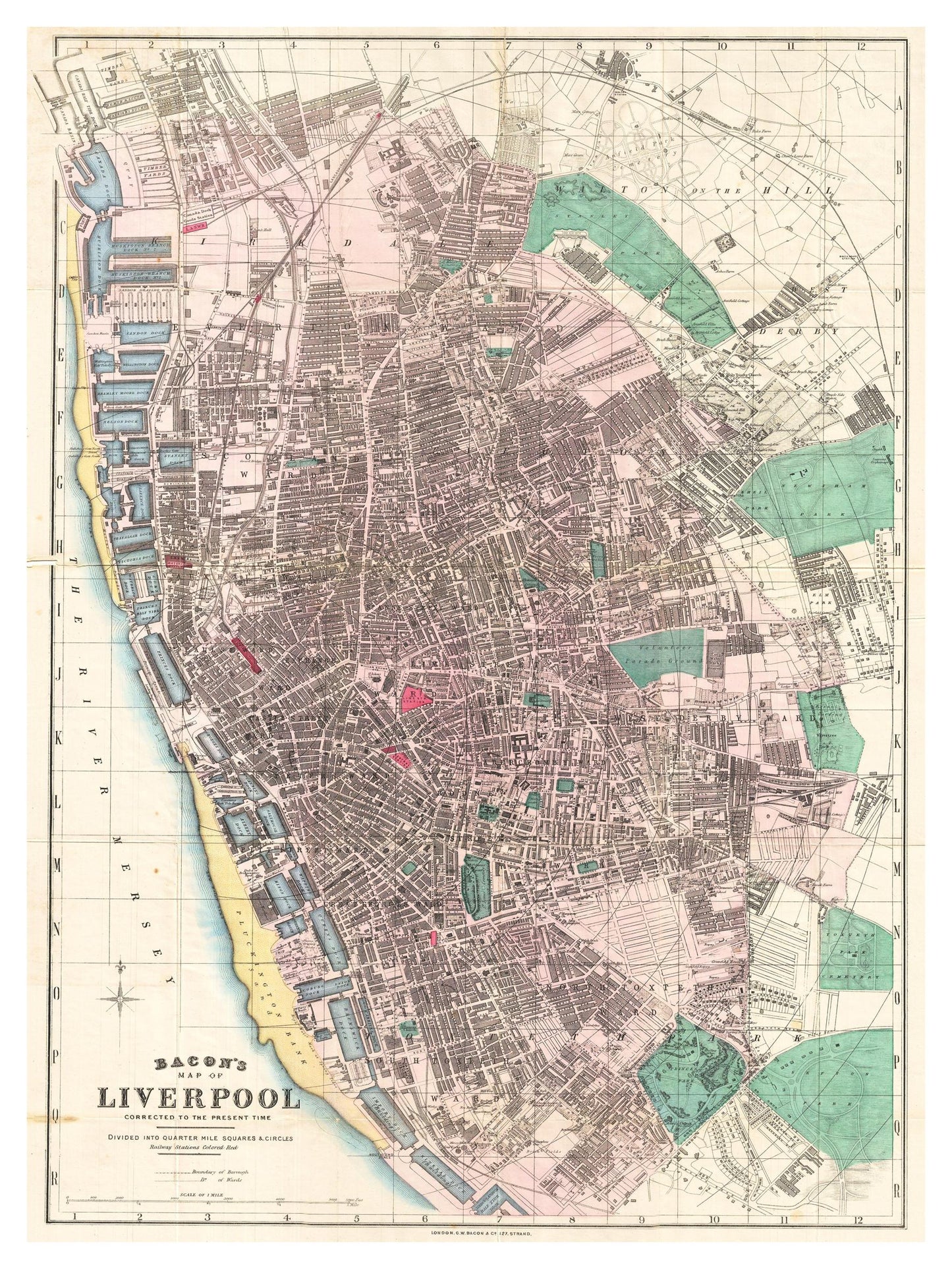 Historischer Stadtplan Liverpool um 1890