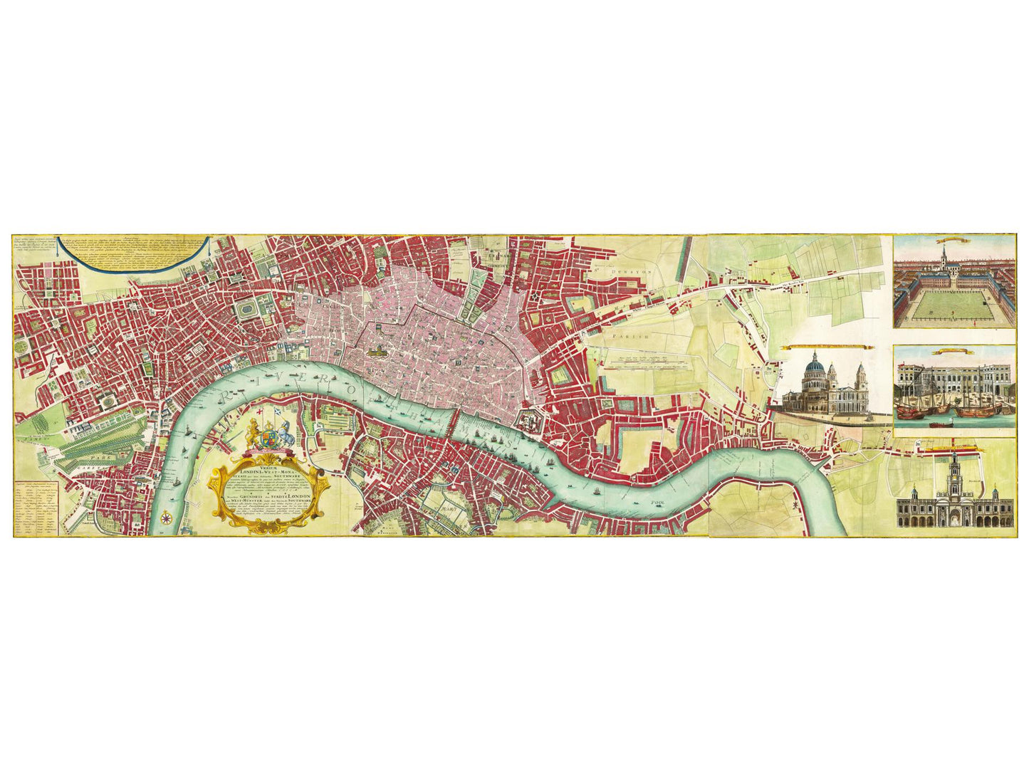 Historischer Stadtplan London um 1736