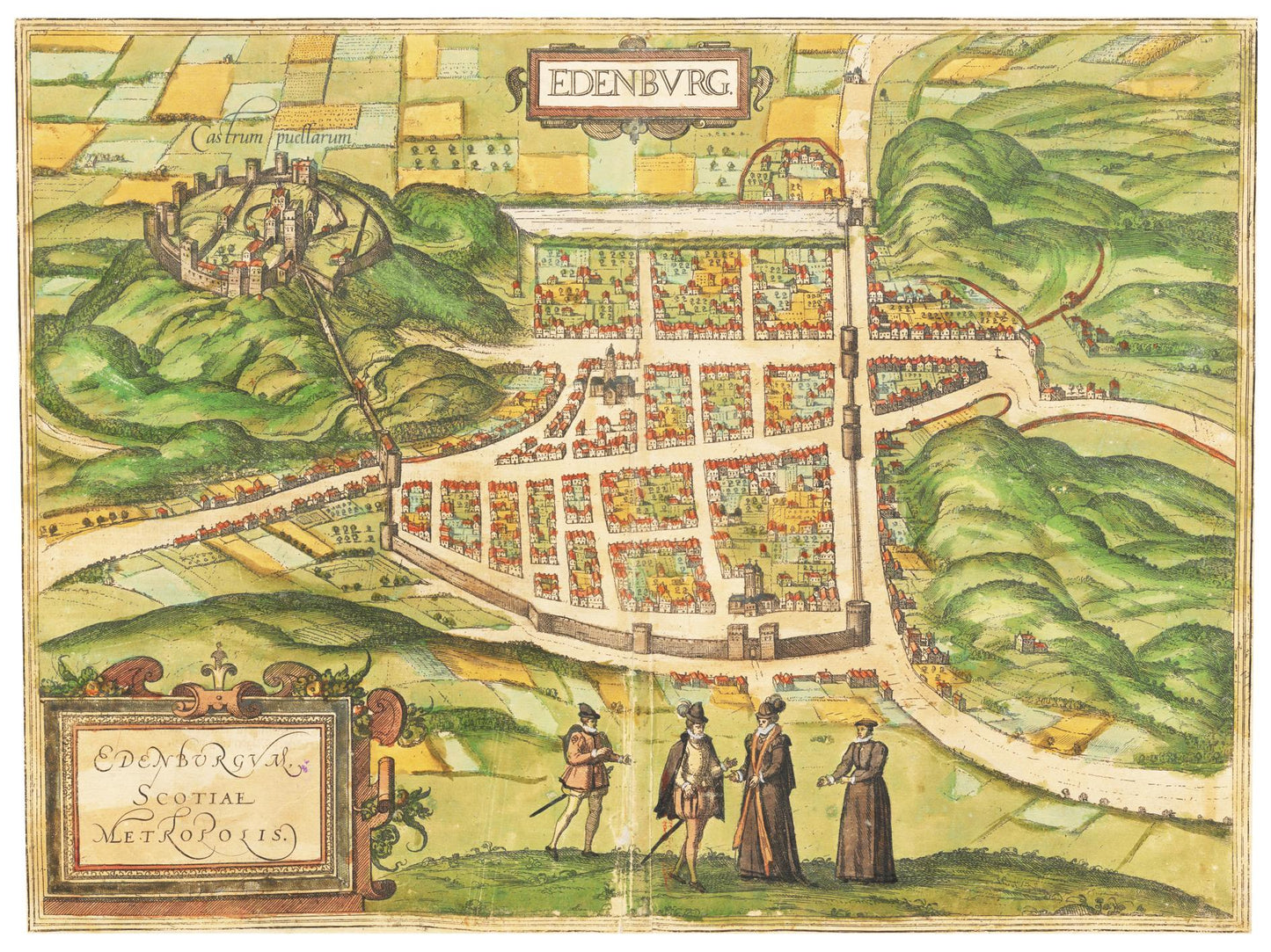 Historischer Stadtansicht Edinburgh um 1580