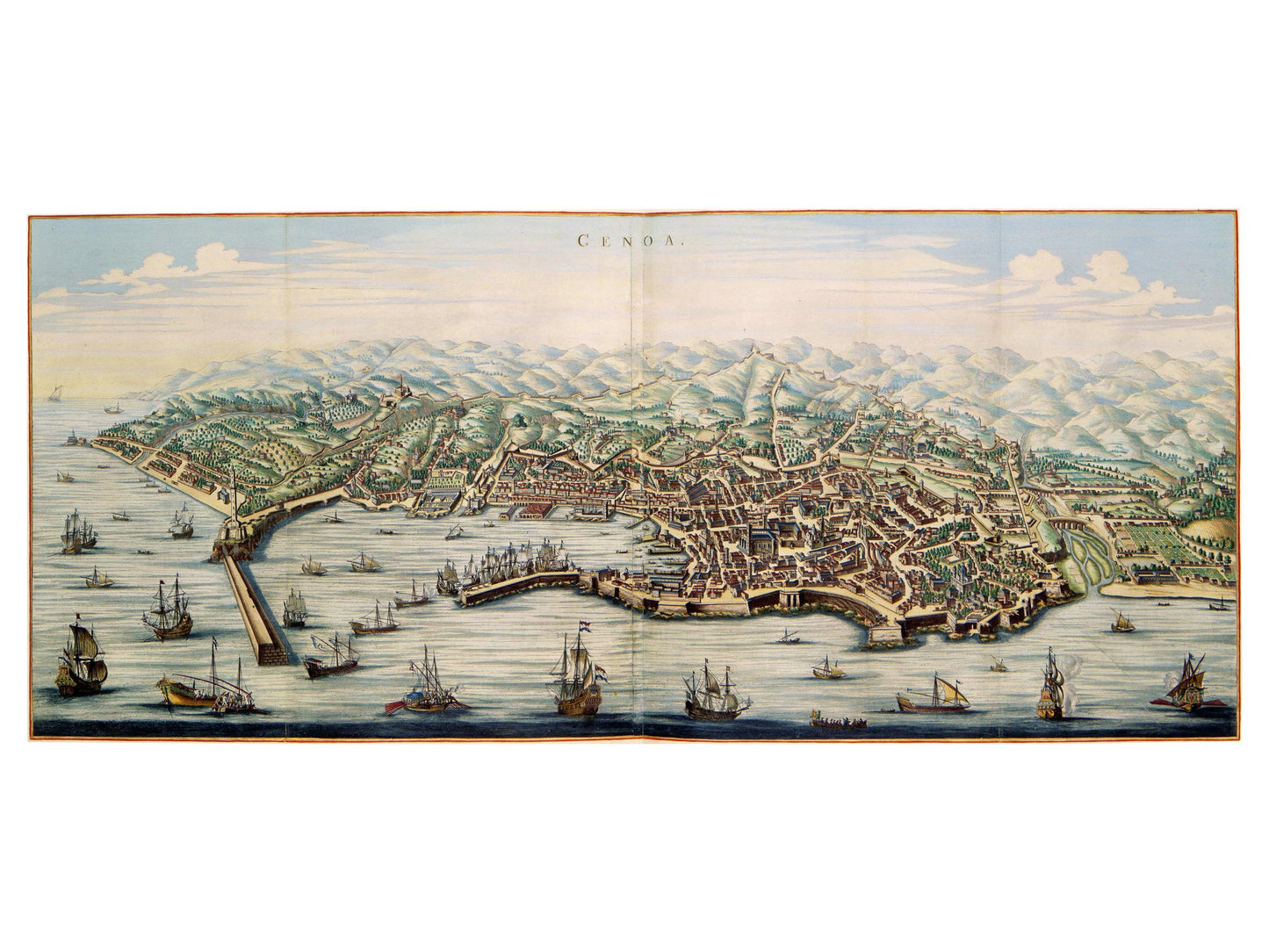 Historische Stadtansicht Genua um 1690
