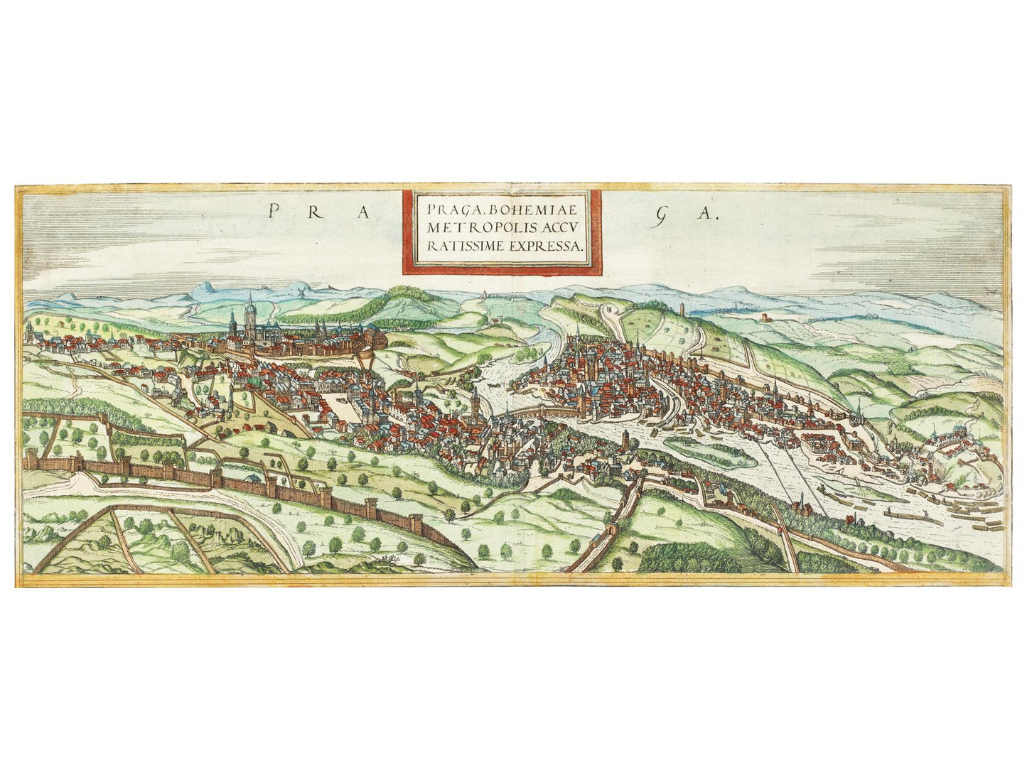 Historische Stadtansicht Prag um 1580